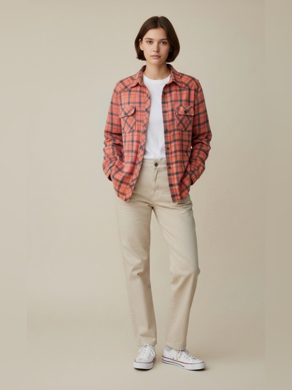 OCHENTA Women’s XL Flannel Cotton Shirt Shaket Plaid Colorful Cowgirl Western‎